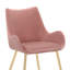 Chaise de salle à manger en tissu rose avec pieds dorés-708347238