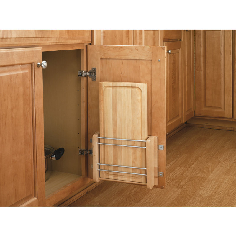 Rev-A-Shelf Wood Door Mount Cutting Board with Maple Cutting Board, 10.5" W x 16.875" L