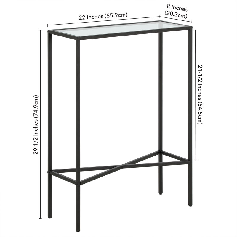 Henley 22'' Glass Top Console Table