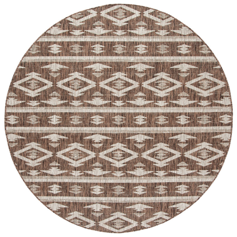 Amarien Southwestern Indoor/Outdoor Area Rug, Round 6'7"