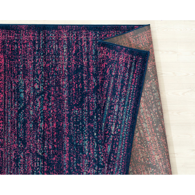 Tapis bleu à motif médaillon, Rectangle 12 pi 6 po x 15 pi