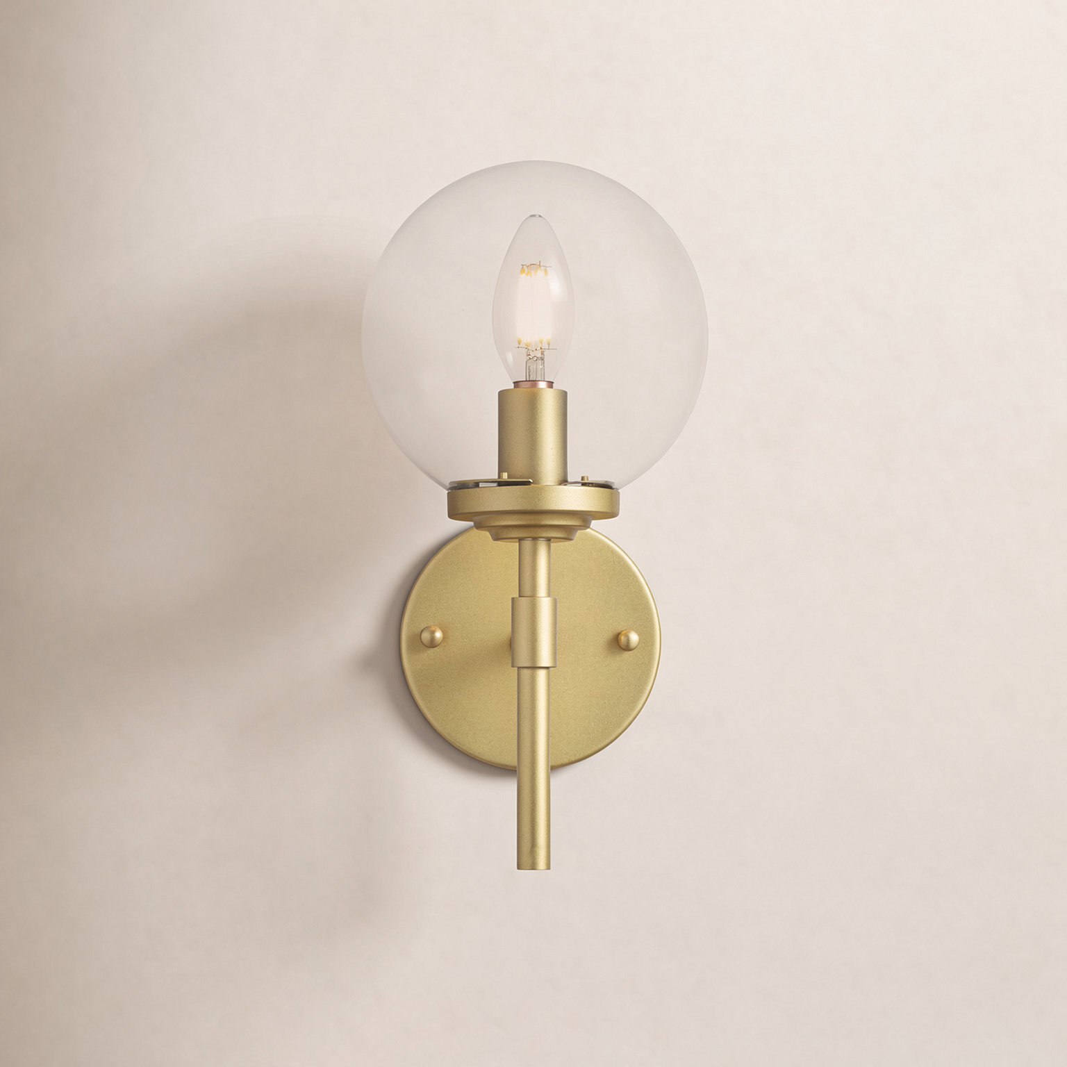 Nele Single Light Dimmable Armed Sconce, Brass