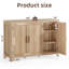 Buffet avec rangement, crédence en forme d'arc de 46 po avec 3 portes et tablettes réglables, armoire à café de style Mid-Century pour la cuisine, le salon et le vestibule-618915677-604780559