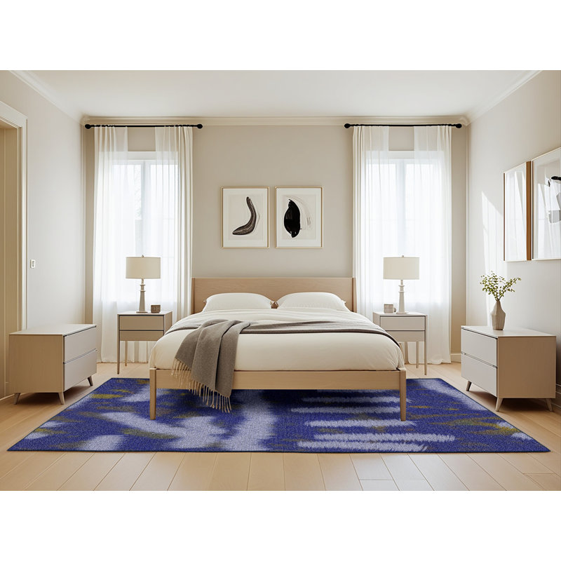 Tapis de zone mauve à motifs, Rectangle 5 pi x 8 pi