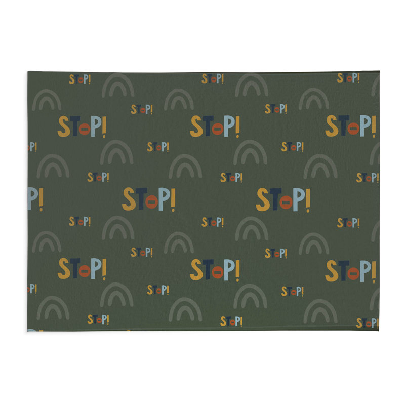Stop Slate Kids Play Mat, Chimichurri/Green, Rectangle 4' x 6'