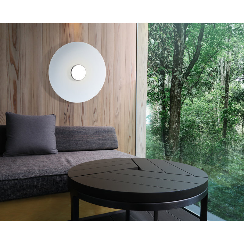 Sky Flush Dome, White, 32" H x 32" W x 4" D, Polished Aluminum