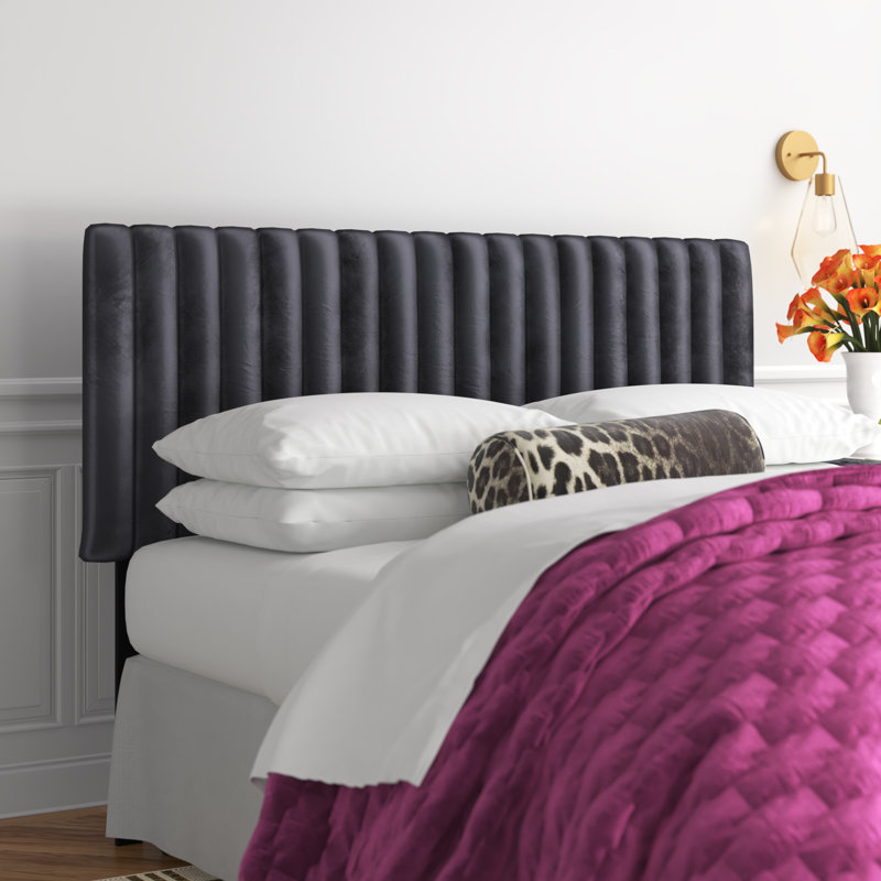 Coralee Upholstered Headboard, Grey, Queen