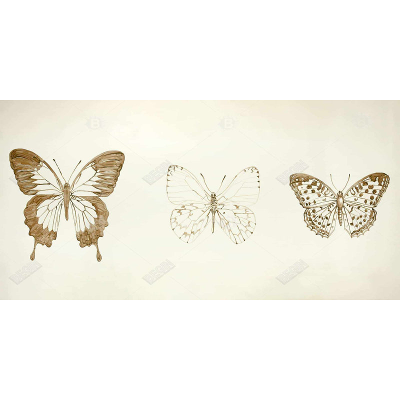Butterflies sketch - 15.75"x31.50" Desk mat