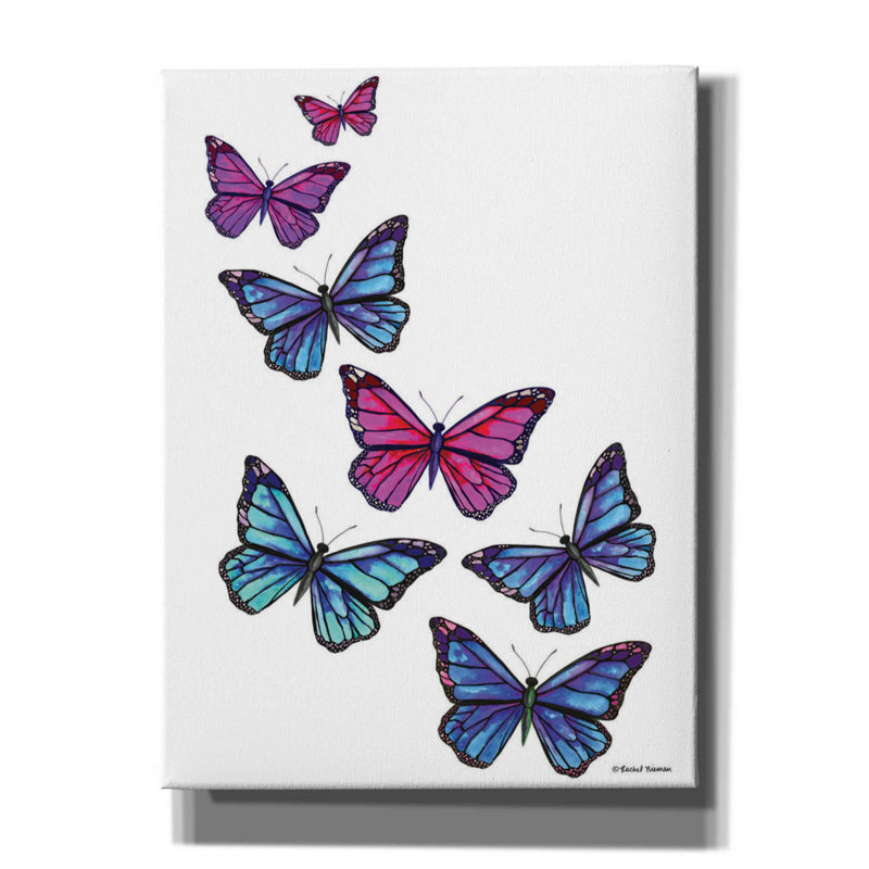 «Vibrant Flying Butterflies» par Rachel Nieman, estampe numérique sur toile, H 16 po x l 12 po x P 0,75 po