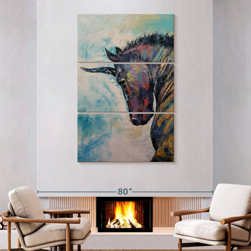 Kelan Dark Unicorn, 74" H x 48" W