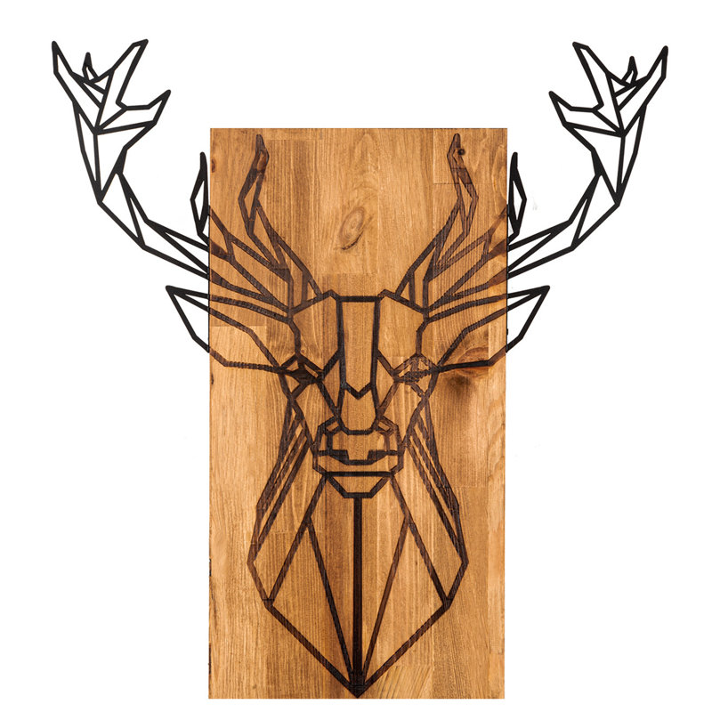 Elegant Decorative Wooden Wall Accessory, Black & Walnut, 24.0 x 26.0 inches | Sturdy 100% Metal Frame (Thickness: 0.05 inches) | Stylish Home Decor for Living Room & Office, Perfect for Modern Aesthetics