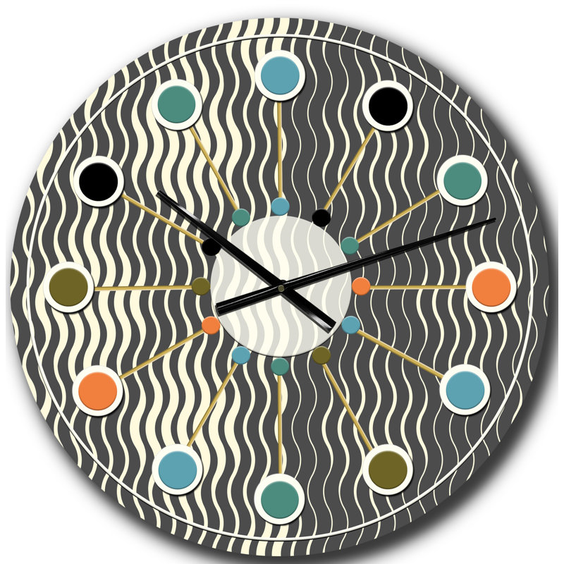 Horloge murale rétro Mid-Century, Grand