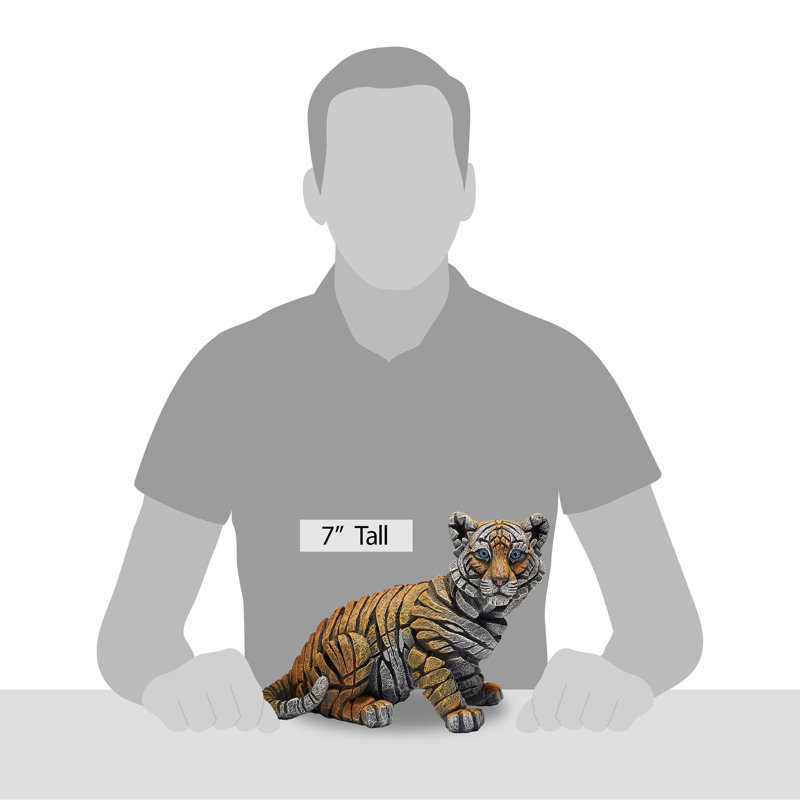 EDGE Sculpture Tiger Cub Figure 6.9in H