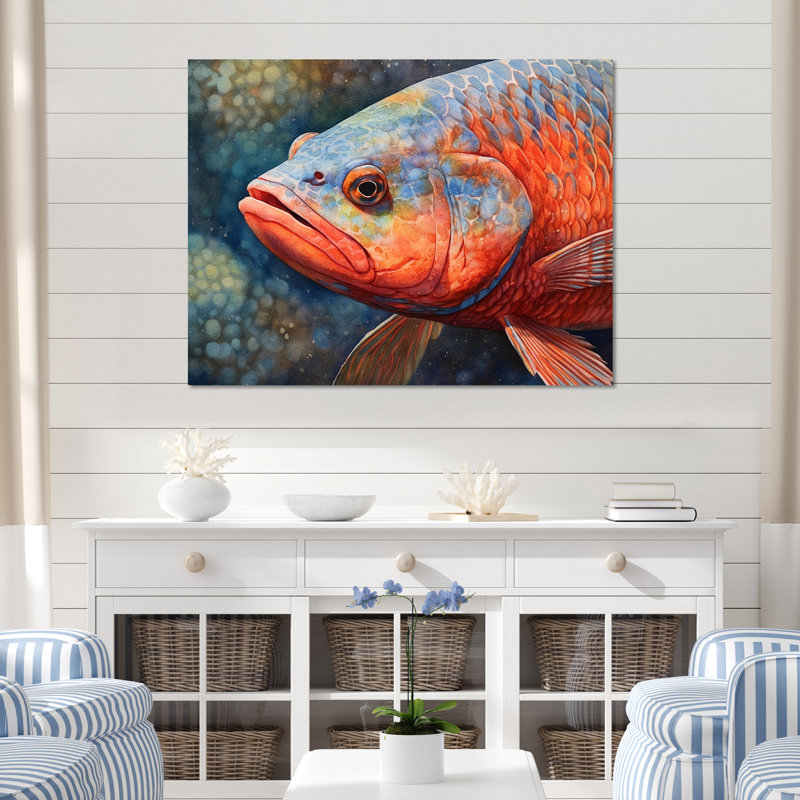 " Underwater Fish Fantasy I ", Wrapped Canvas, 16" H x 32" W x 0.5" D