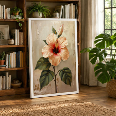 Hibiscus Study Botanical - Wrapped Canvas