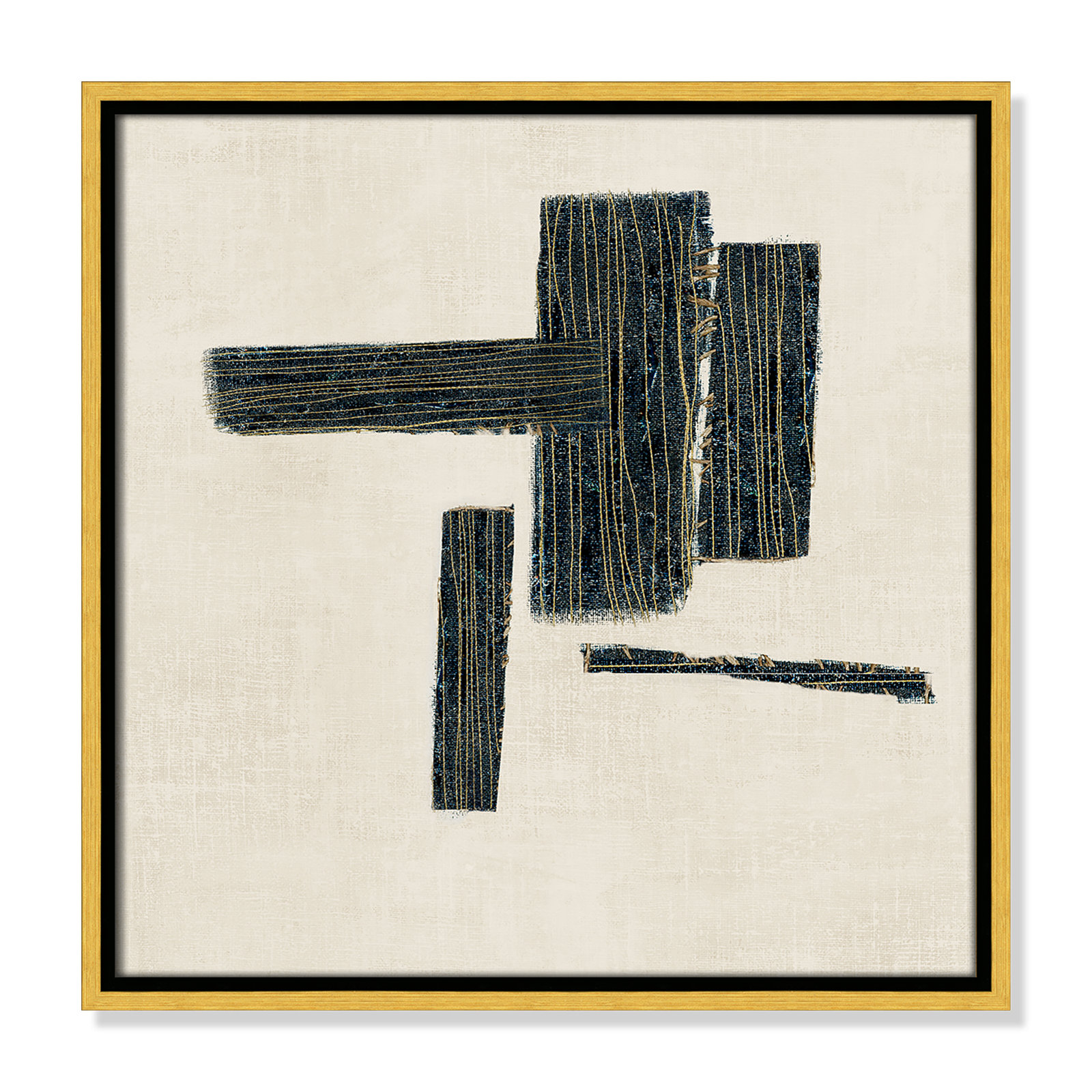 Copeland "Stitched II" Print, Gold, 17.5" H x 17.5" W