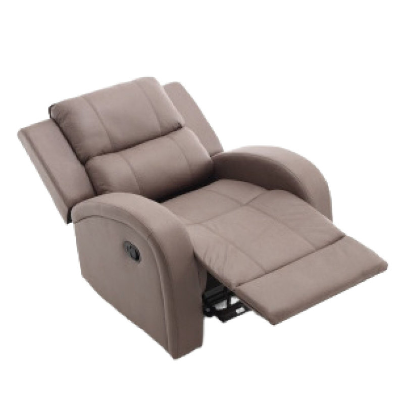 Fauteuil inclinable manuel, dossier capitonné, similicuir brun