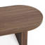 47.2'' Modern Travertine-Style Coffee Table, Oval Walnut Finish Geometric Coffee Table