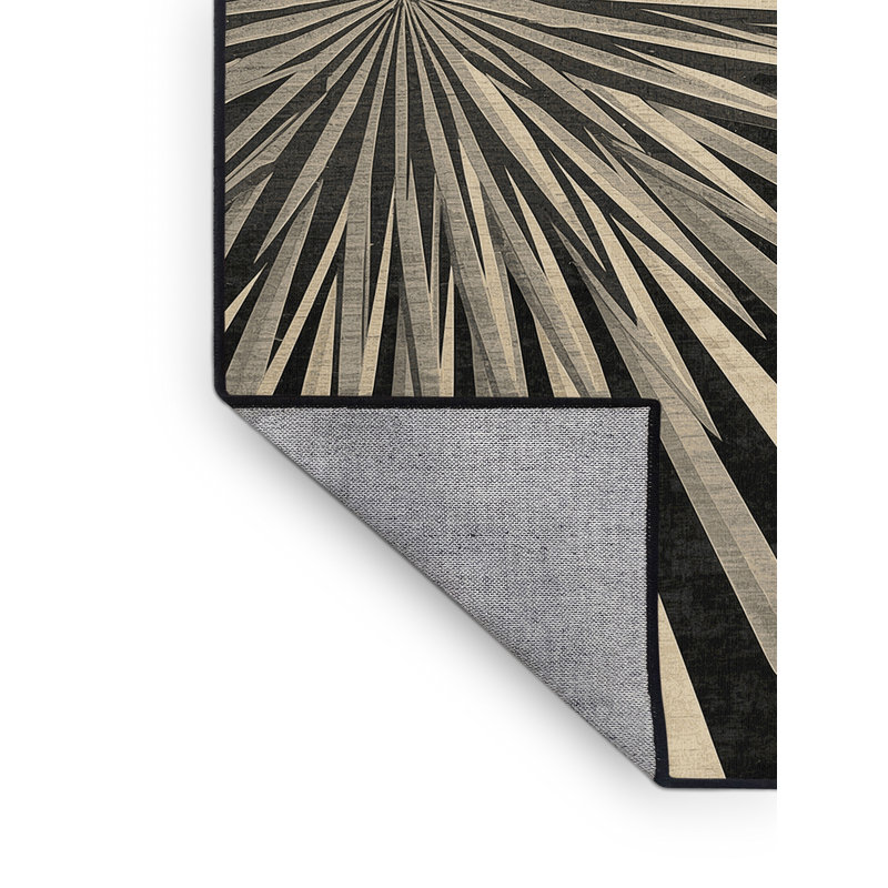 Machine Washable Pantelie Posh & Luxe Starburst Rug in Brown – Binding, 4 x 6