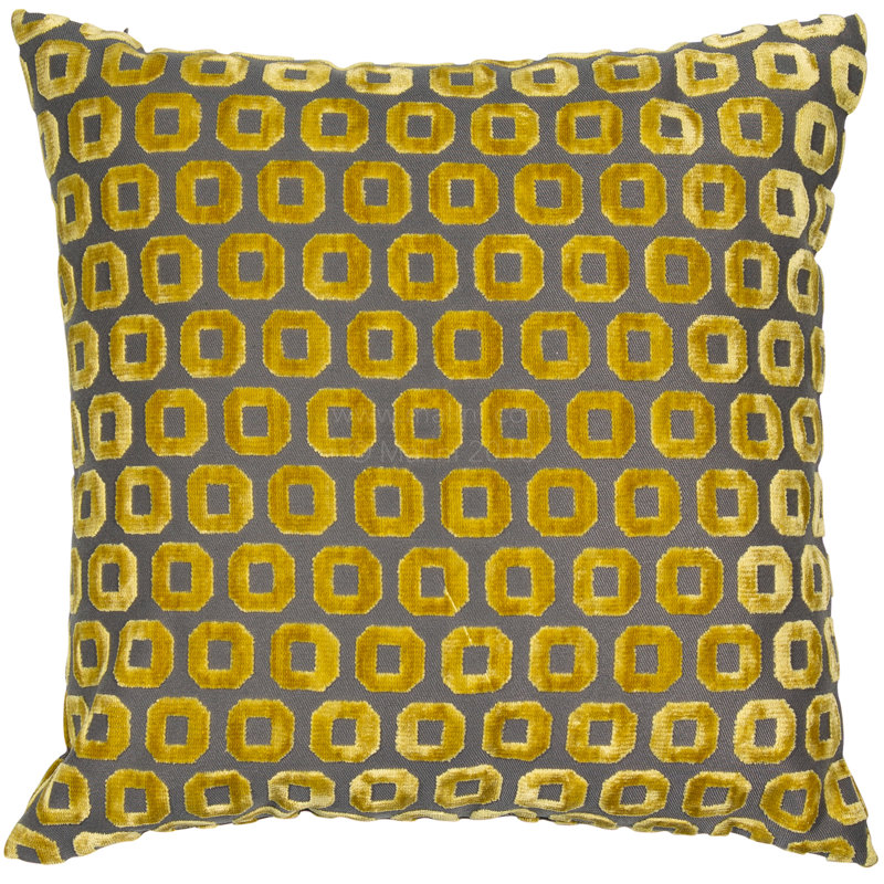 Brycen Geometric Square Cushion, 56 x 56cm, Mustard