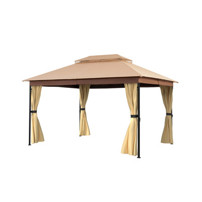 Samirol 10 Ft. W x 13 Ft. D Iron Patio Gazebo -  mondawe, MOA041-S