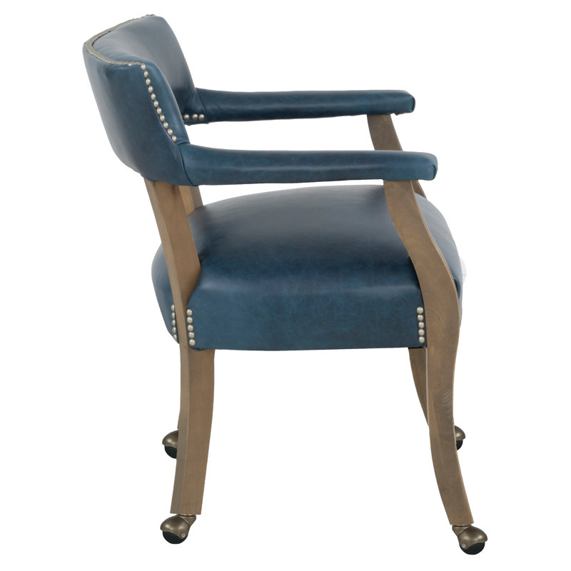 Thayer Leather Occasional Chair, Espresso, 1111 Brown, Small Aged Bronze