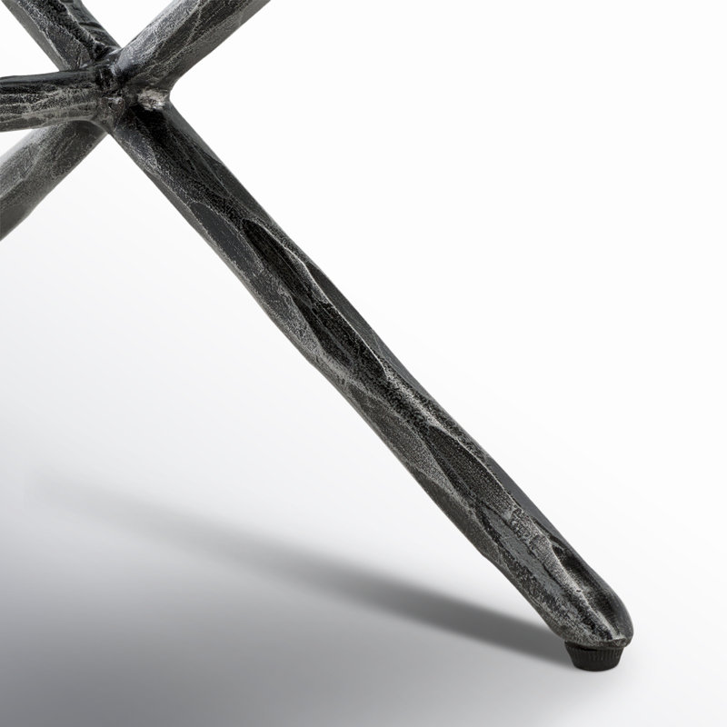 Banc rembourré Evelynn, Argent, Noir