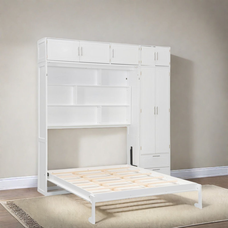 Grand lit escamotable mural en MDF peu encombrant avec un style moderne pour la maison