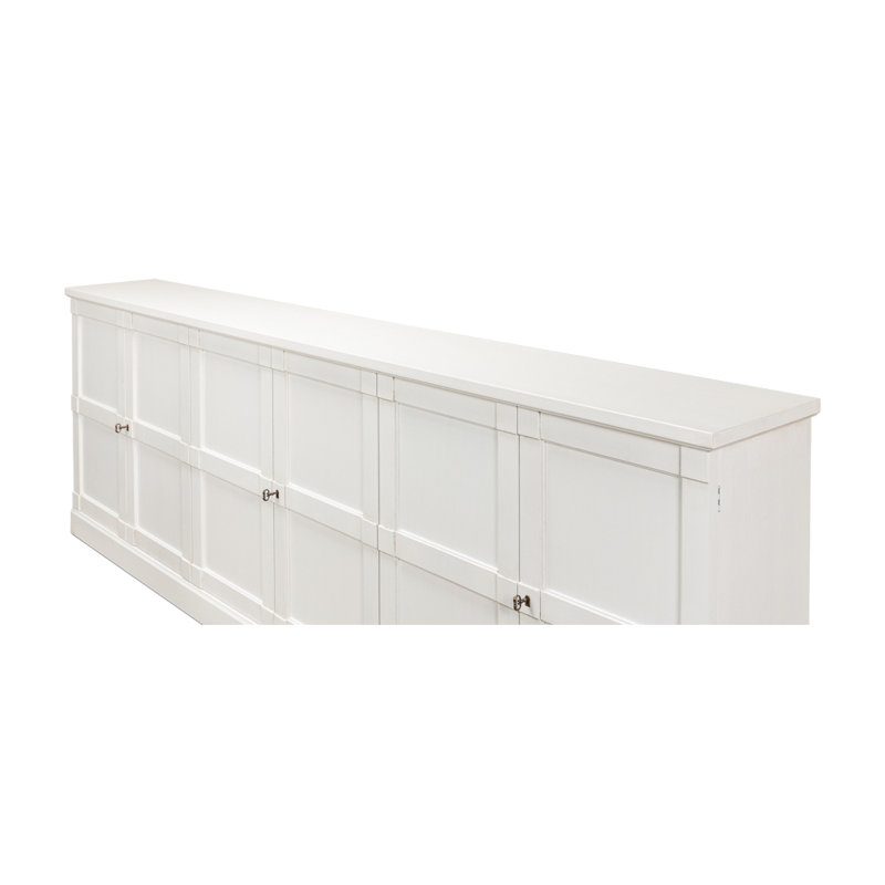 Boxholm 112'' W Solid Wood Sideboard, Cortina White