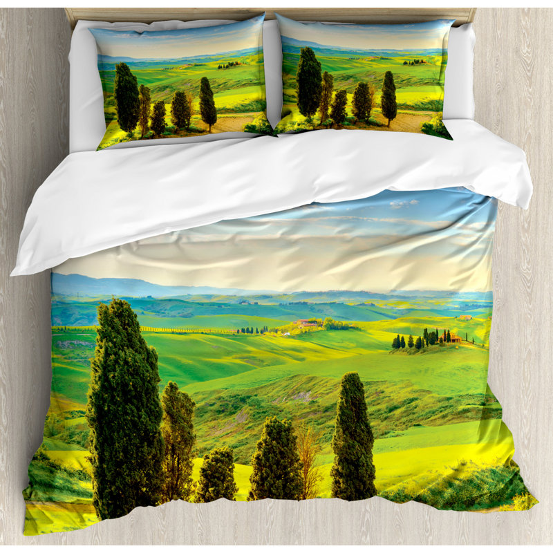 Rustic Polyester Duvet Cover, King Duvet Cover + 2 Standard Shams