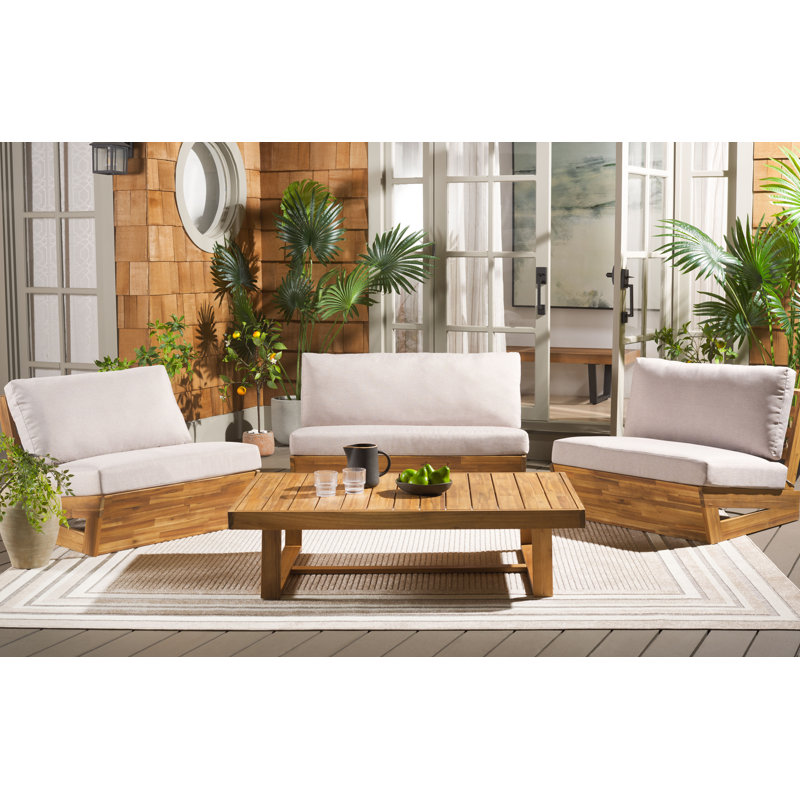 Frisina 4 Piece Conversation Set, Light Gray