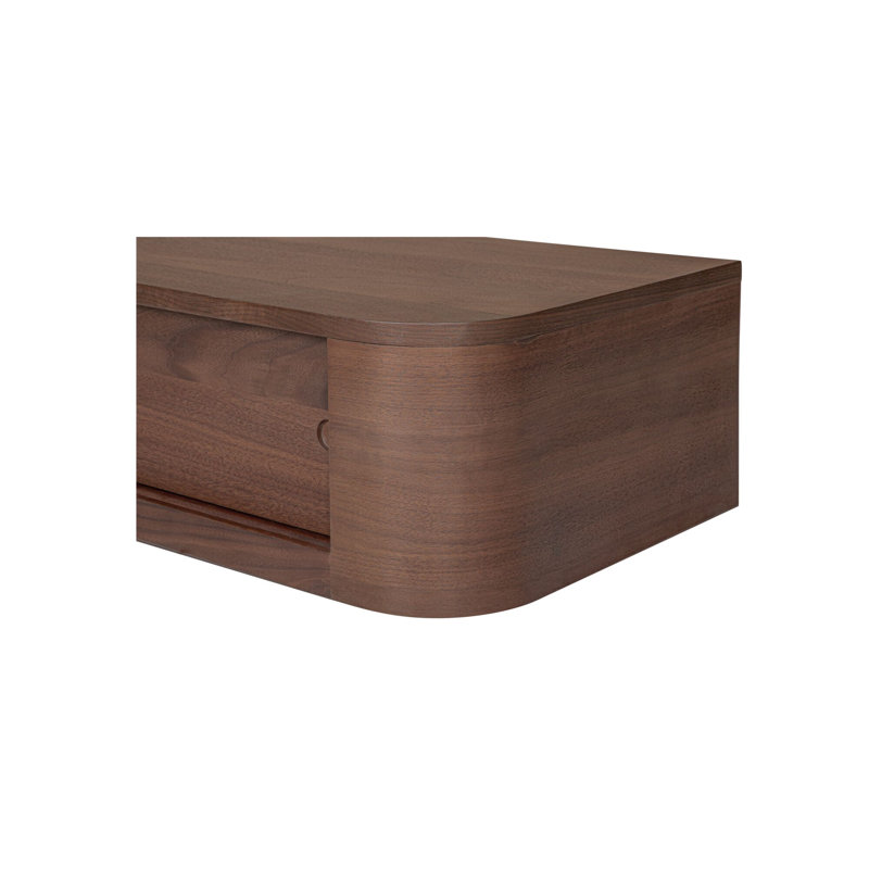Console ronde noyer flottant, Brun