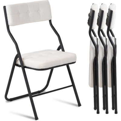 Ensemble de 4 chaises pliantes rembourrées - Chaises de salle à manger rembourrées portables pour les invités