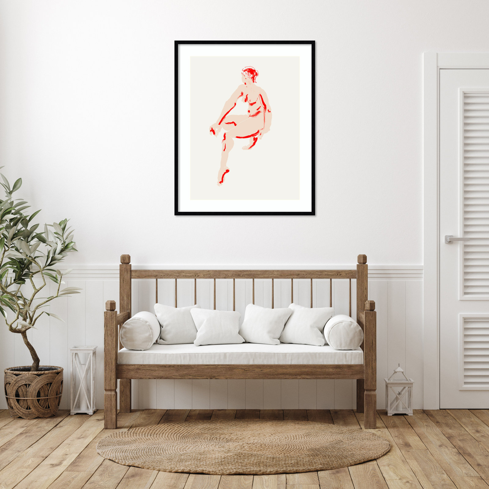 Naked Woman by Francesco Gulina Wood Framed Wall Art Print, Black, 41" H x 33" W