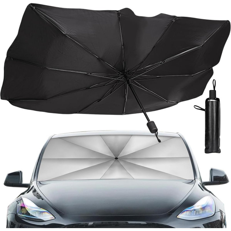 Sedan SUV Car Sun Shade For Windshield UV Rays And Heat Sun Visor Protector,Foldable Windshield Sun Shade Umbrella,Keep Car Cool,Easy To Use/Store,57''X 31''