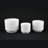 3-Piece White Stoneware Planter Pot Set With Soft Vertical Texture