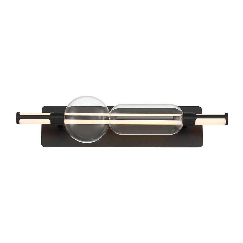 Meuble-lavabo, 26 po, noir mat, verre transparent, Noir mat