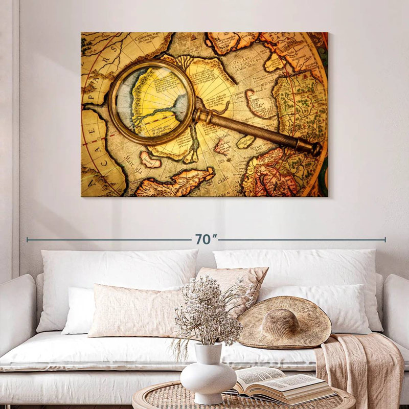 Aliaz Magnified Vintage Map, 32'' H x 48'' W