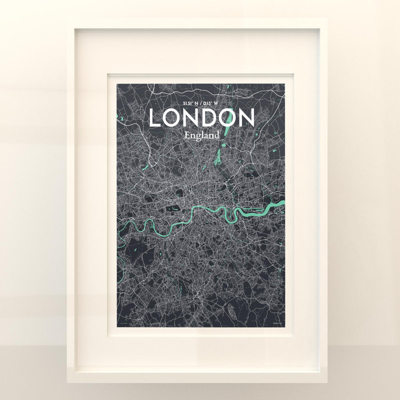 London City Map In Dream - No Frame Print, 24cm H x 18cm W x 0.05cm D