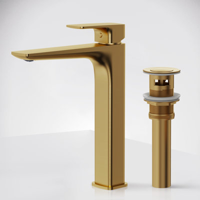 Single Hole Vessel Bathroom Faucet, Single Handle Vessel Bathroom Sink Faucet with Drain Assembly