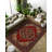 Guria Burgundy/Brown Oriental Vintage Look Machine Printed Cotton Chenille Area Rug-2026071500