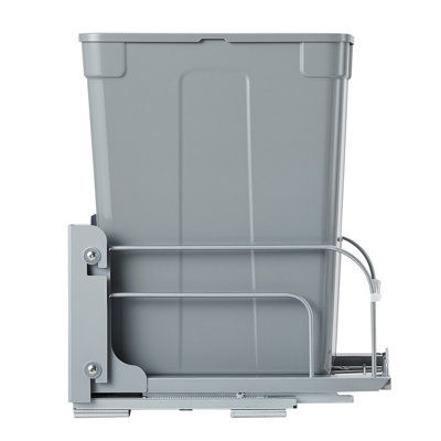 Poubelle coulissante pour armoires de cuisine, bac à déchets de 35 pintes (32,7 L), bac à déchets sous plan, sous comptoir, avec système de fermeture douce coulissant en métal robuste et ensemble de porte.