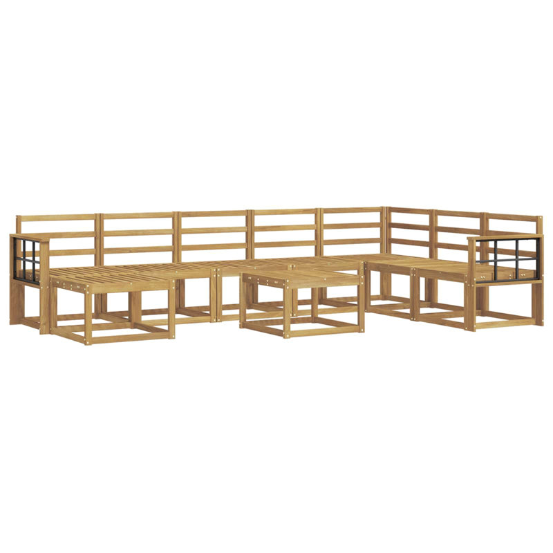  Outdoor Sofa Set 9 pcs Solid Acacia Wood Sectional Modular Furniture