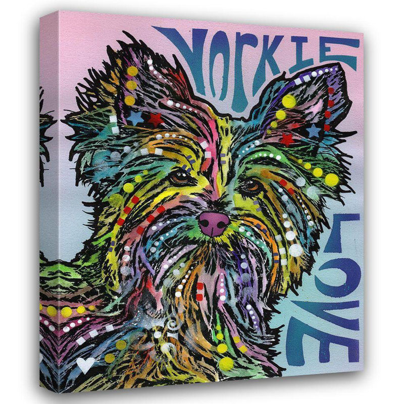 «Bungalow Rose Dean Russo», reproduction d'art sur toile tendue sous le titre «Yorkie Luv», H 24 po x l 20 po