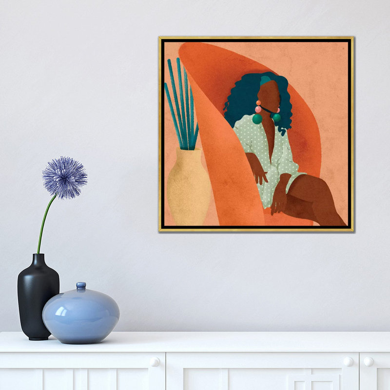« Lee » par Reyna Noriega-impression, Toile encadrée d'or, H 18 po x l 18 po x 1,5 po, Pas de tapis