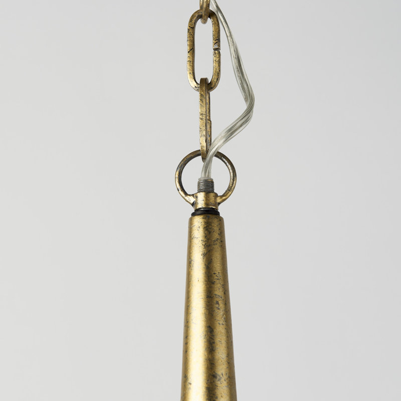 1 - Light Pendant, Silver/Antiqued Gold