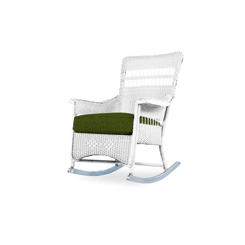 Nantucket Outdoor Rocker Chair, White, Demo Stone