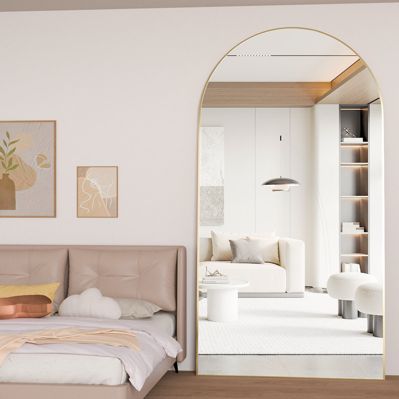 Carlyann Aluminium Framed Freestanding Full Length Mirror, 198 cm H × 96 cm W, Gold