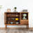 All-Solid Wood Glass Arched Sideboard