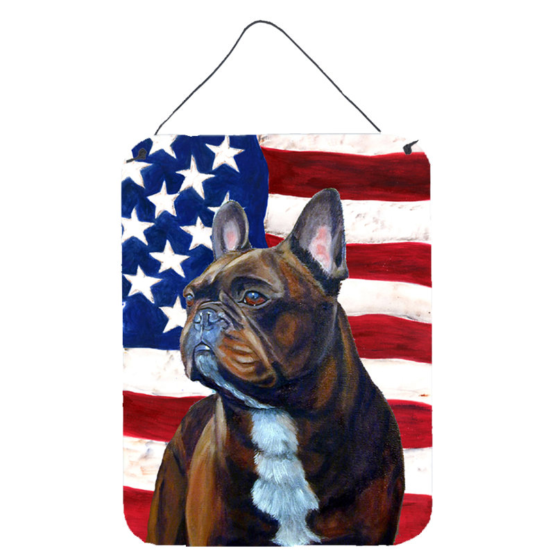 Impression de drapeau américain sur plaque, Bouledogue français 4